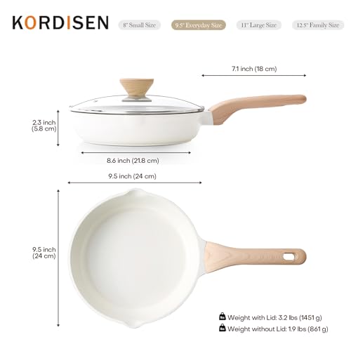 Ceramic Nonstick Frying Pan Skillet with Lid