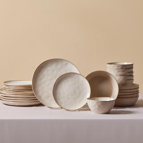 Aria Reactive Stoneware Plates & Bowls Sets (24 Count)