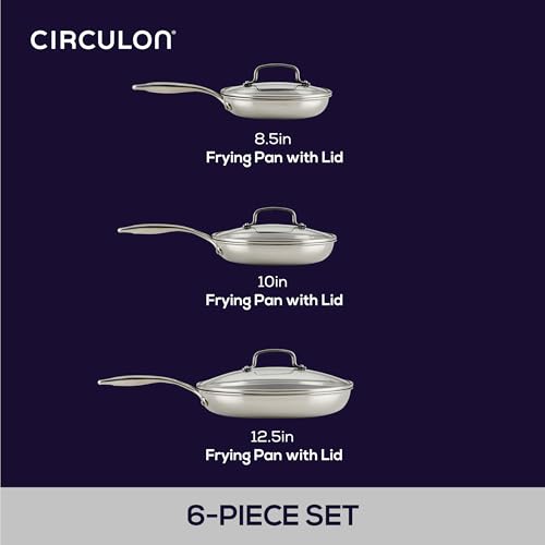 C1 Series Clad Stainless Steel with ScratchDefense Technology Cookware Nonstick Induction Frying Pans