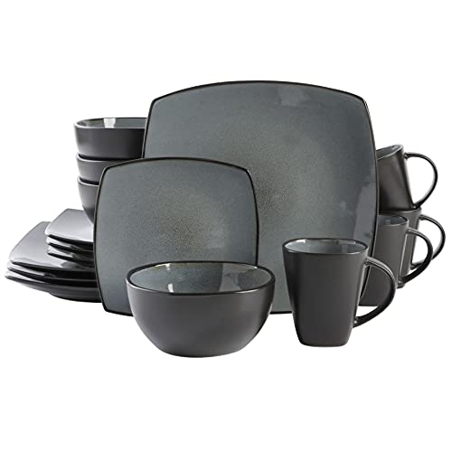 Soho Lounge Square Reactive Glaze Stoneware Dinnerware Set