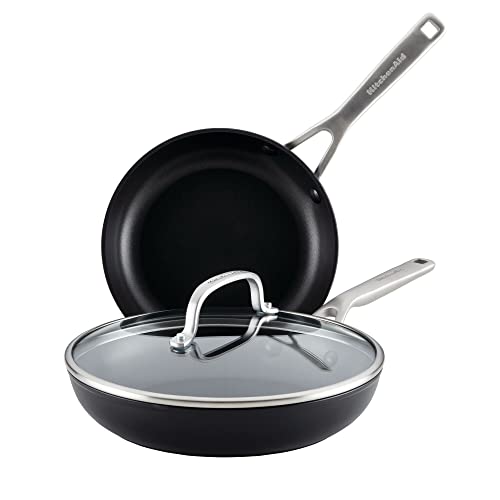 Hard Anodized Induction Nonstick Frying Pan Set With Lid