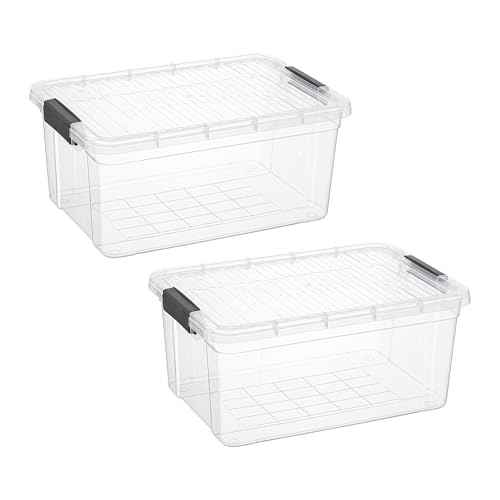 21 Quart Clear Plastic Storage Boxes with Lids (2 Count)