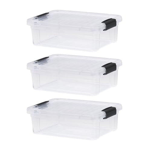 4.5 Quart Clear Plastic Storage Containers with Lids (3 Count)