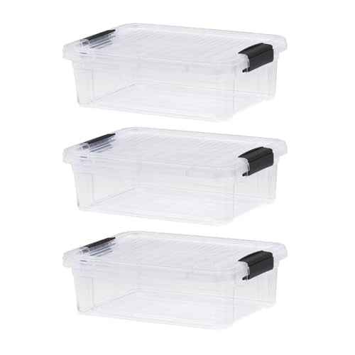 4.5 Quart Clear Plastic Storage Containers with Lids (3 Count)