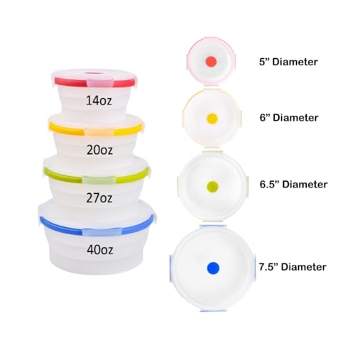 Collapsible Food Storage Containers with Lids (4 Count)