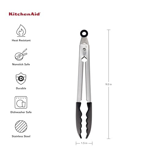 Silicone Tipped Stainless Steel Tongs