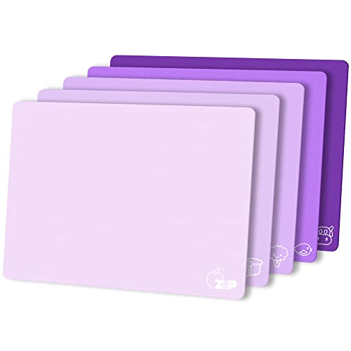Flexible Plastic Cutting Board Set of 5 Gradient Color (5 Count)