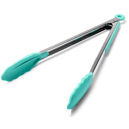 Kitchen Tongs with Silicone Tips for Cooking Serving