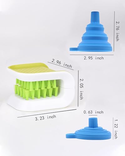 Blade Knife Cleaner 2PCS Kitchen Washing Brush Chopsticks Cutlery Cleaning Brush Double (2 Count)