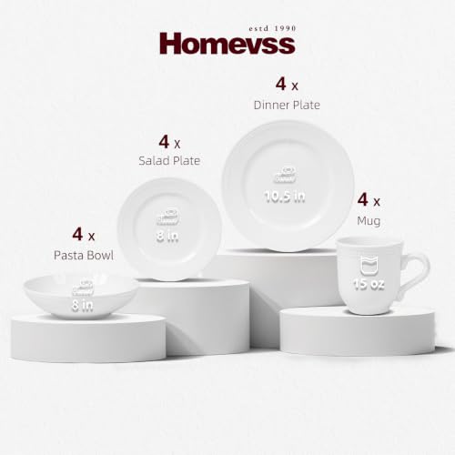 HomeVSS 16 Piece Pearl Dots Stoneware Dinnerware Set