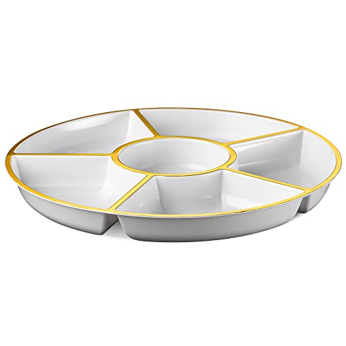 6 Sectional Round Plastic Serving Tray