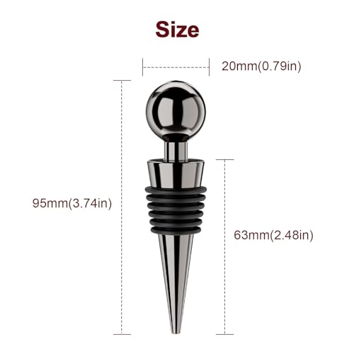 Wine Stoppers for Wine Bottles 3Pcs Vacuum Wine Bottle Stopper with Silicone Reusable Wine Corks (3 Count)