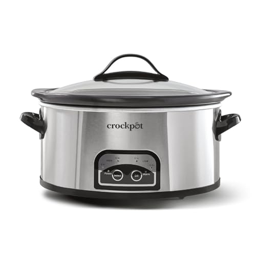 6 Quart Programmable Slow Cooker with Timer and Auto Food Warmer Setting