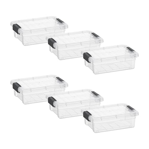 1.27 Quart Clear Plastic Storage Containers with Lids (6 Count)