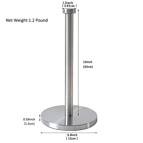 Silver Standing Paper Towel Holder for Kitchen& Bathroom Countertop