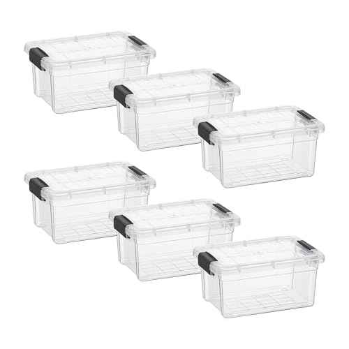 1.85 Quart Clear Plastic Storage Boxes with Lids (6 Count)