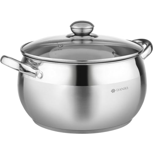 Classic 6.5 Quart Stainless Steel Stock Pot with Glass Lid