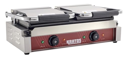 Commercial Electric Panini Sandwich Grill with Smooth Plates