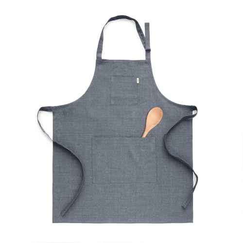 100% Linen Kitchen Apron Grey