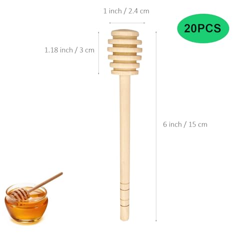 Wooden Honey Dipper Stick Collecting Dispensing Drizzling Jam Portable Wedding Party