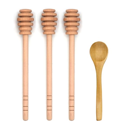 4PCS 6 inch Honey Dipper Sticks Honey Spoon