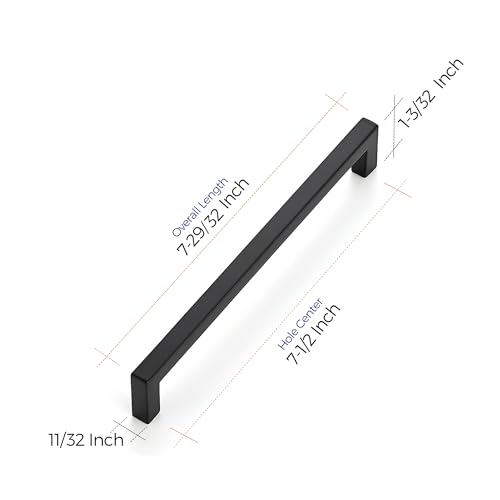 Matte Black Cabinet Handles Solid Cabinet Pulls 7 (10 Count)