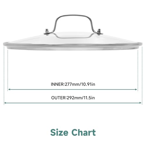 11 IN Glass Lid with Stainless Steel Handle for Frying Pan