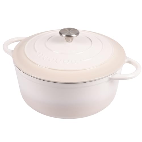 Enamelled Cast Iron Dutch Oven Pot with Lid 6.4 Quart Non Stick Casserole Pot