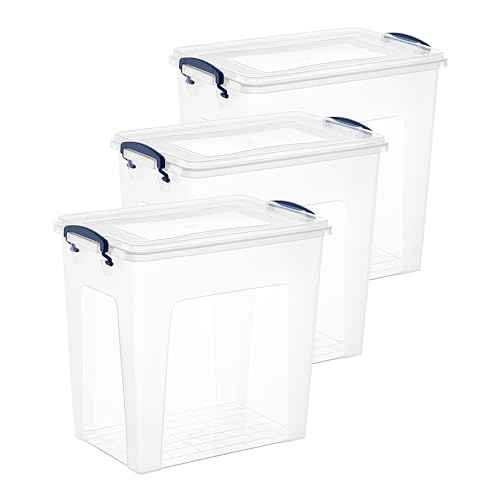 14.7 Quart Clear Plastic Storage Boxes with Lids (3 Count)
