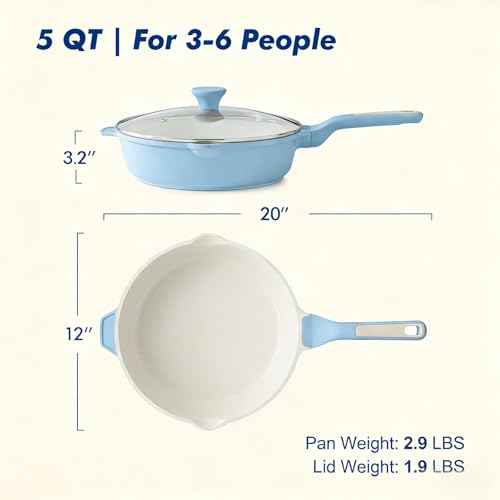 Nonstick Ceramic Skillet with Lid 12
