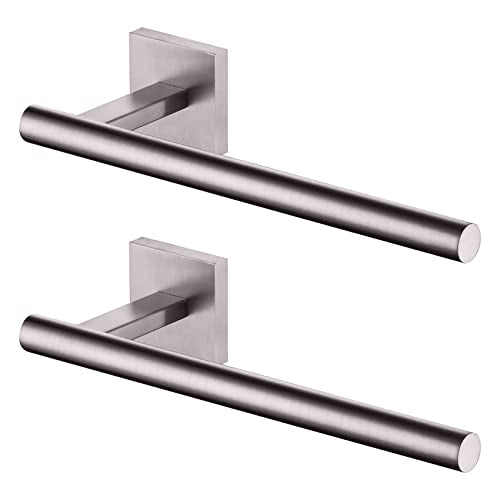 Towel Holder Brushed Nickel Bathroom Accessory Hand Towel Bars Wall Mounted Kitchen Cabinet Paper Holder Stainless Steel 2 Pack