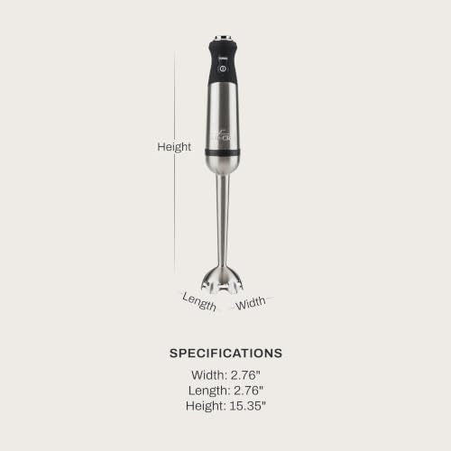 Electrics Stainless Steel Immersion Blender 2 Piece Turbo Function 600 Watts Detachable