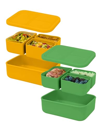 Platinum Silicone Bento Lunch Box Set of 2 (2 Count)