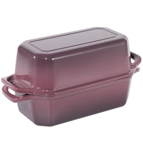 Bread Pan Cast Iron Loaf Pan with Lid Bread Loaf Pan 8.5x4.5 Inch Loaf Pan Enameled Cast Iron Sourdough Loaf Pan