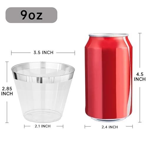 200PCS Silver Plastic Cups