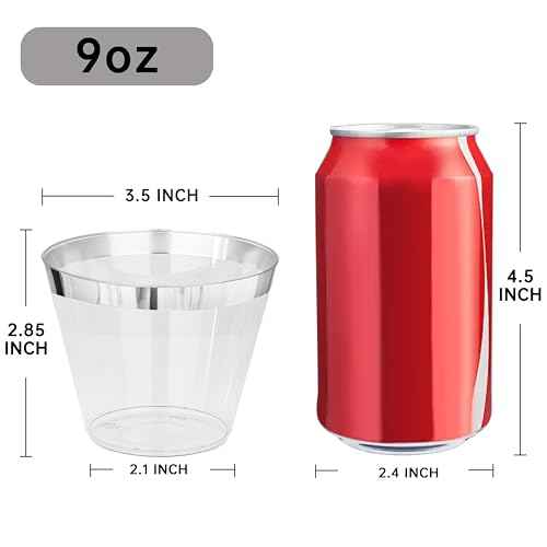 100PCS Silver Plastic Cups (100 Count)