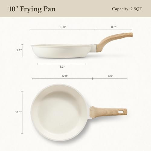 10 Inch Non Stick Cream White Frying Pan