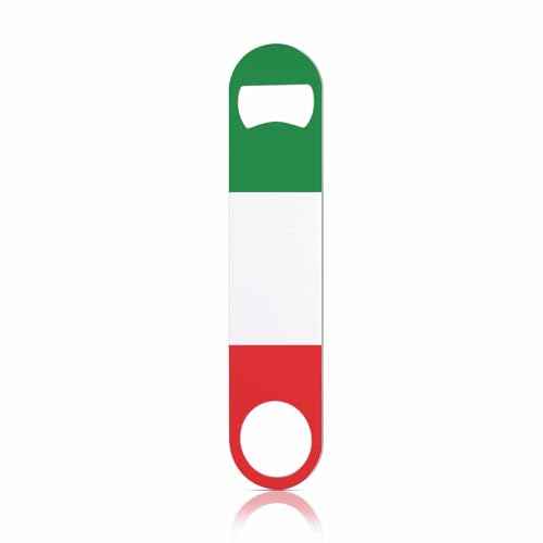 Ltaly Flag Stainless Steel Bottle Opener Green White Red Italian Country Flag Flat Beer Bottle Opener Keychain for Home Kitchen Bar Restaurant Party Birthday Gift
