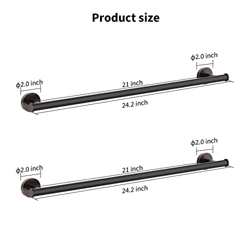 2 Pieces Oil Rubbed Bronze Towel Bar Set