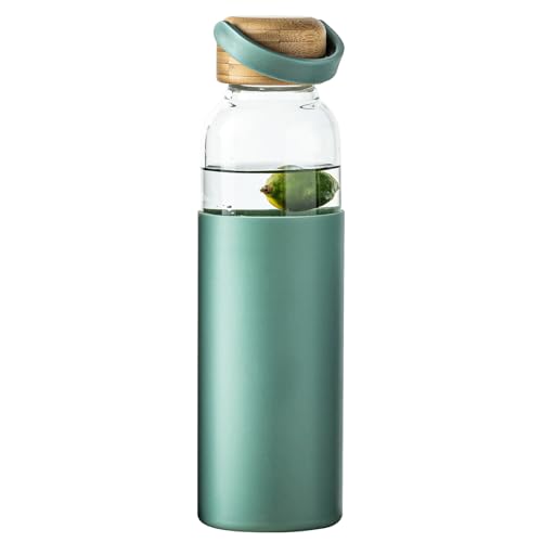 21oz Borosilicate Glass Water Bottles with Silicone Non