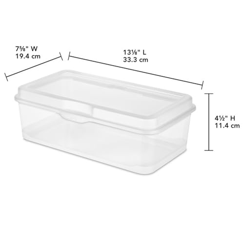 18 Pack FlipTop Stackable Rectangular Storage Bin with Hinging Lid (18 Count)