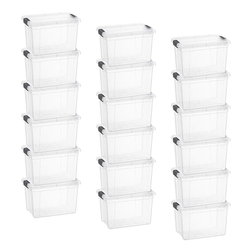 4.75 Quart Clear Plastic Storage Boxes with Lids (18 Count)