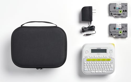PT D210SV Monochrome Label Maker Bonus Bundle Comes with a Protective Carrying case