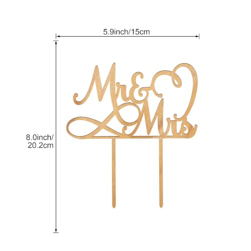 Mr & Mrs Wedding Cake Topper in Wood