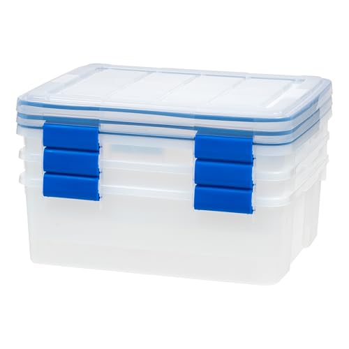 3 Pack 26.5 Qt Storage Bins with Gasket Lids (3 Count)