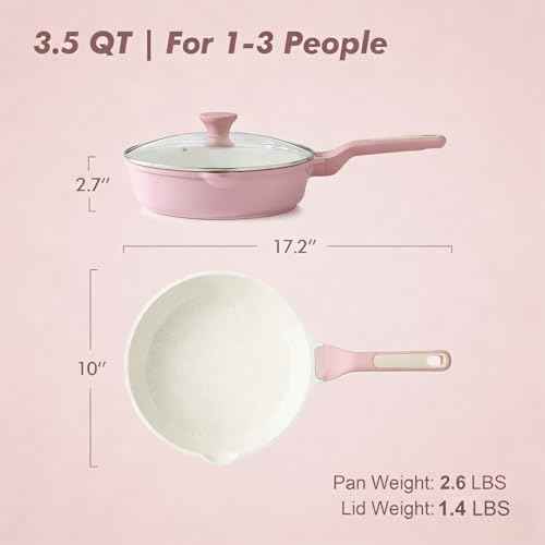 Nonstick Ceramic Skillet with Lid 10