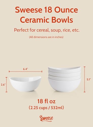 Porcelain Bowls Set of 4 (4 Count)