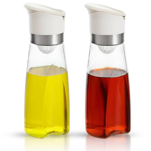 Premium Glass Olive Oil and Vinegar Dispenser Bottles Set
