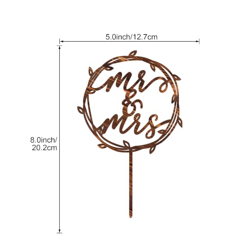 Mr & Mrs Wedding Cake Topper in Wood