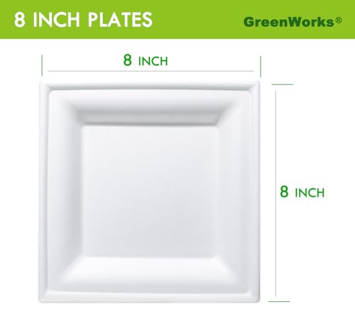 100 Count 8 Inch Square Compostable Plates